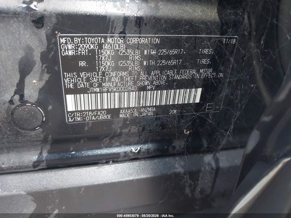 2019 TOYOTA RAV4 XLE