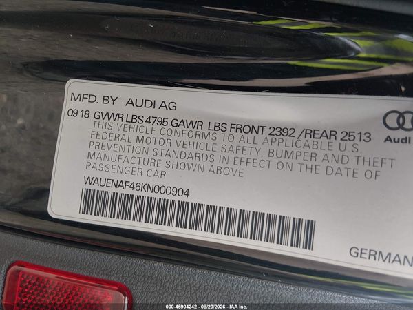 2019 AUDI A4 45 PREMIUM
