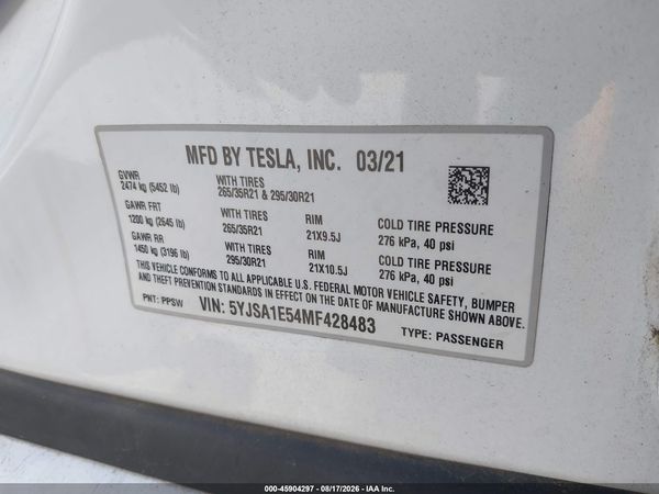 2021 TESLA MODEL S