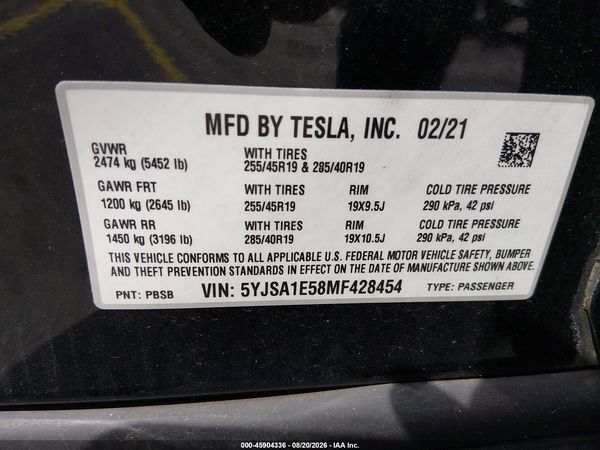 2021 TESLA MODEL S