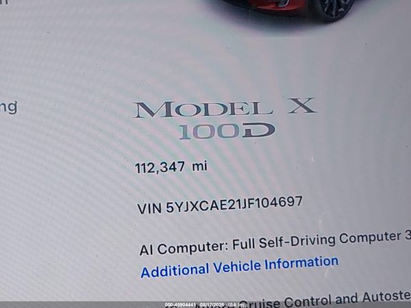 2018 TESLA MODEL X 100D/75D/P100D