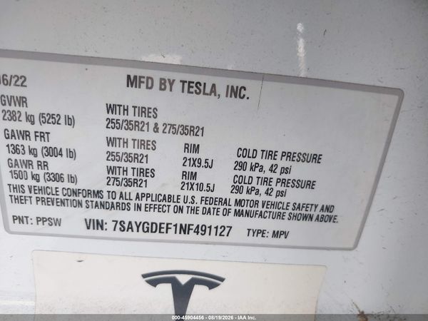 2022 TESLA MODEL Y