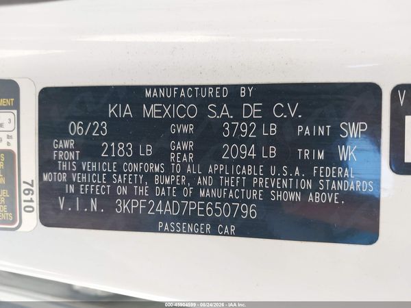 2023 KIA FORTE LXS — I9