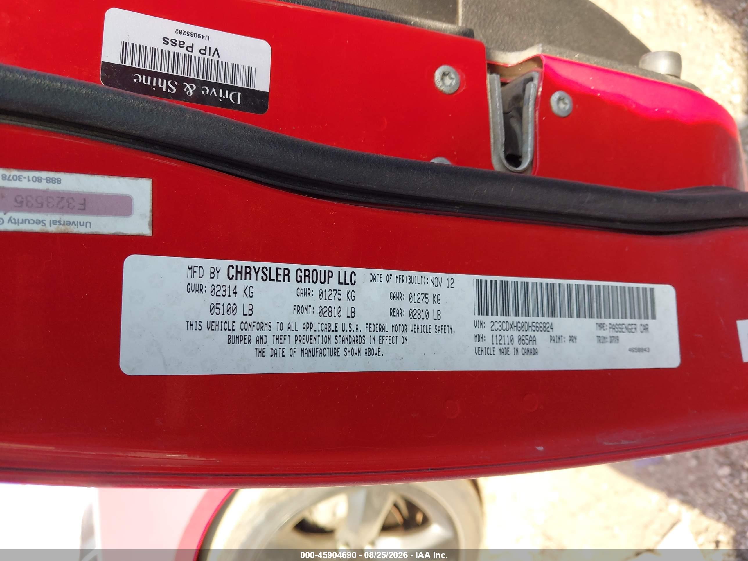2013 DODGE CHARGER SXT