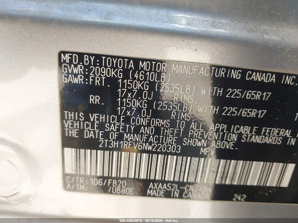 2022 TOYOTA RAV4 LE