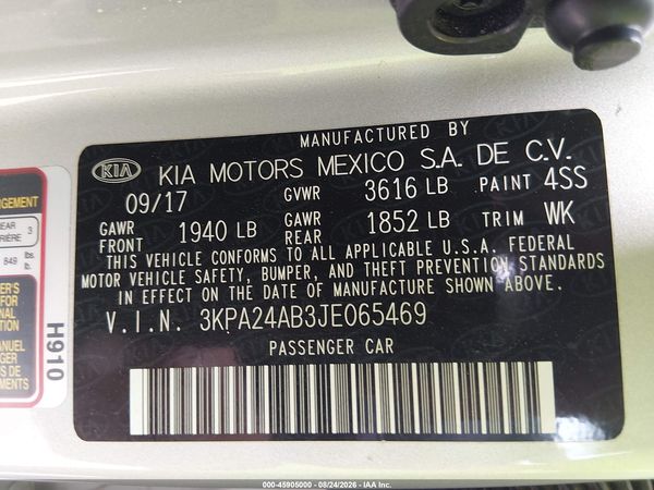2018 KIA RIO LX