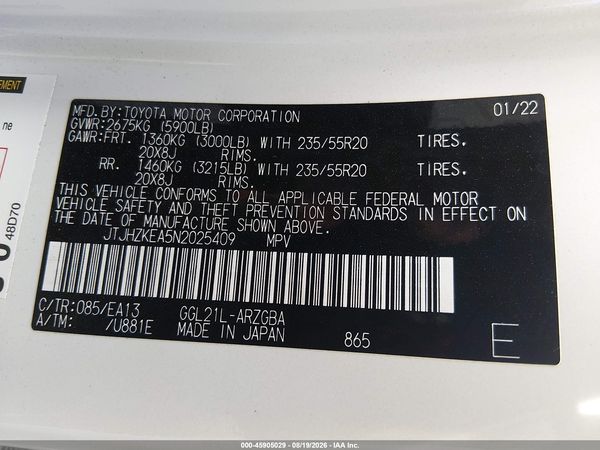 2022 LEXUS RX 350L 350L Premium