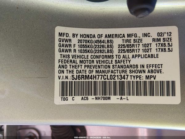 2012 HONDA CR-V EX-L