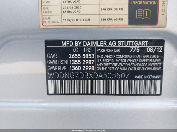 2013 MERCEDES-BENZ S 550 S550