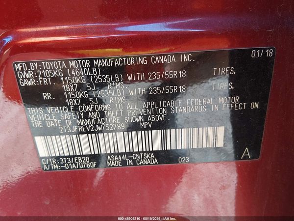 2018 TOYOTA RAV4 SE