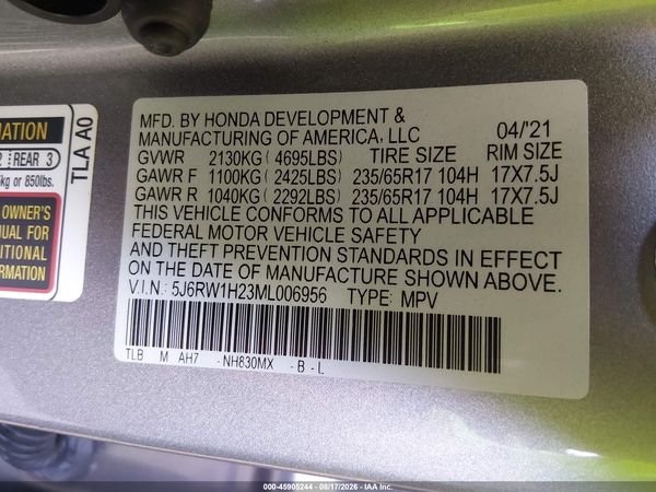 2021 HONDA CR-V 2WD LX