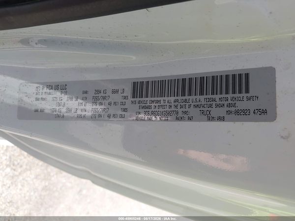 2019 RAM 1500 CLASSIC TRADESMAN  4X2 8' BOX