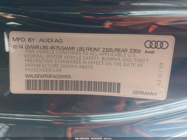 2015 AUDI A5 2.0T PREMIUM