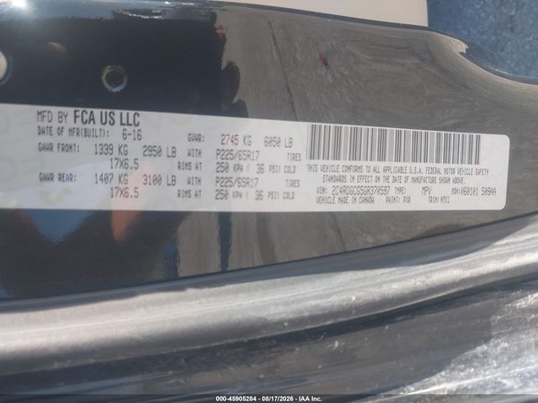 2016 DODGE GRAND CARAVAN SXT