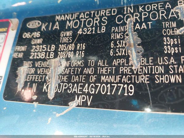 2016 KIA SOUL EV Plus (+) — I9