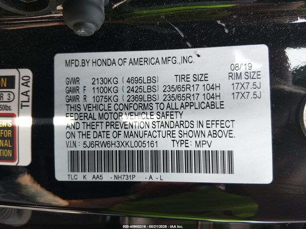 2019 HONDA CR-V LX