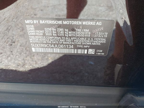 2018 BMW X3 XDRIVE30I
