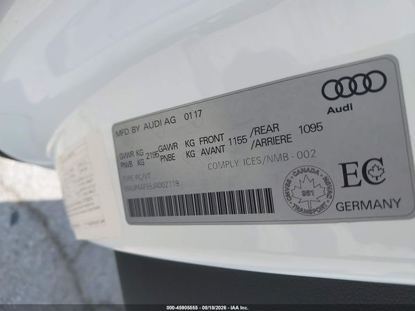 2018 AUDI S5 3.0T PREMIUM PLUS