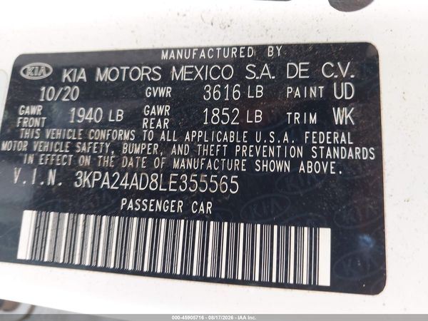 2020 KIA RIO S