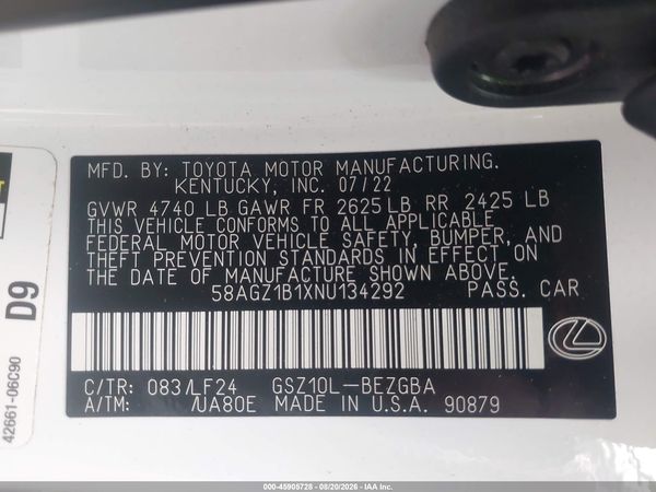 2022 LEXUS ES 350 F SPORT