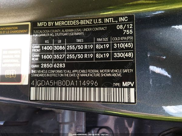 2013 MERCEDES-BENZ ML 350 4MATIC