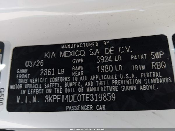 2026 KIA K4 LXS