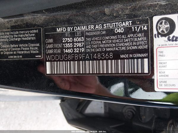 2015 MERCEDES-BENZ S 550 4MATIC