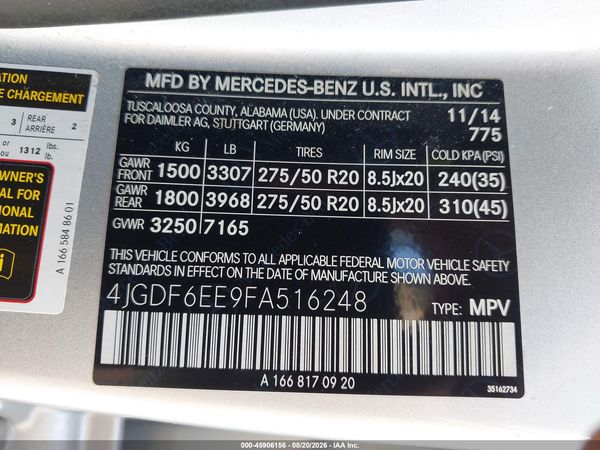 2015 MERCEDES-BENZ GL 450 4MATIC