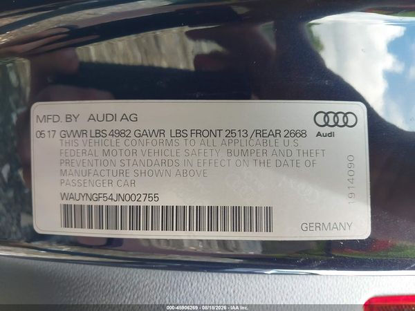 2018 AUDI A5 2.0T PREMIUM