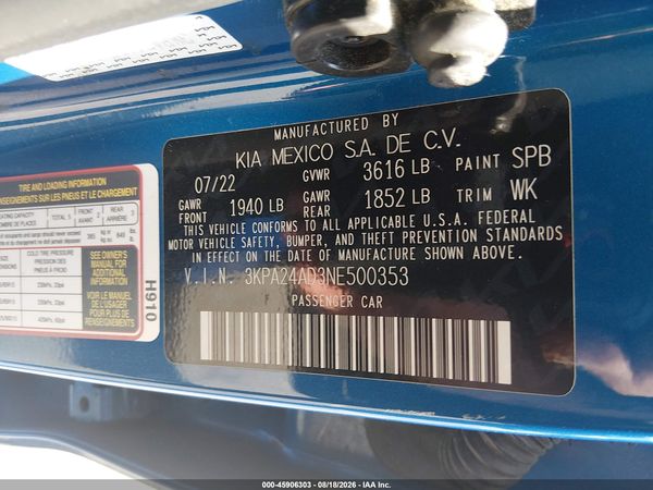 2022 KIA RIO S