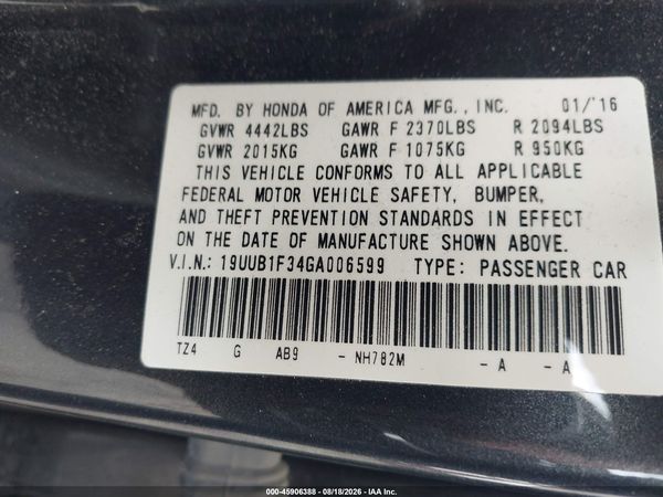 2016 ACURA TLX Base