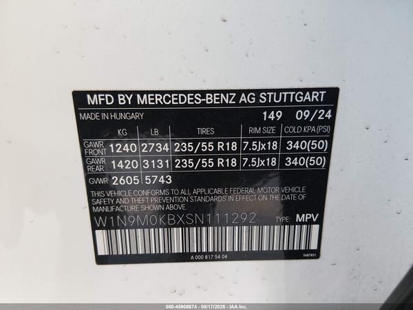 2025 MERCEDES-BENZ EQB 300 SUV 4MATIC