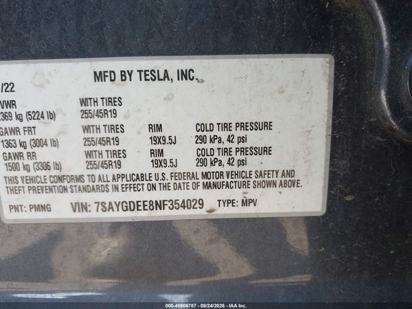 2022 TESLA MODEL Y