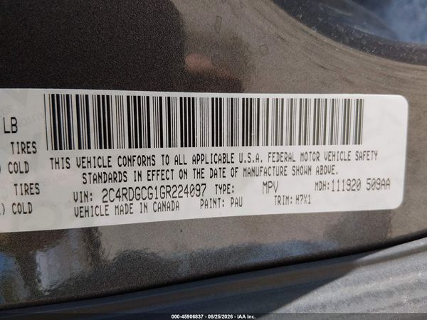 2016 DODGE GRAND CARAVAN SXT