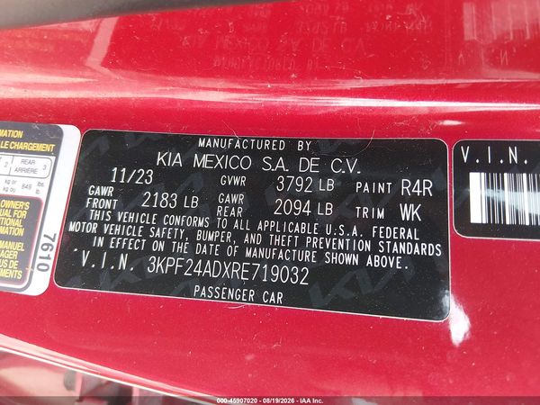 2024 KIA FORTE LXS