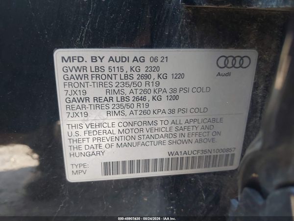 2022 AUDI Q3 — I9