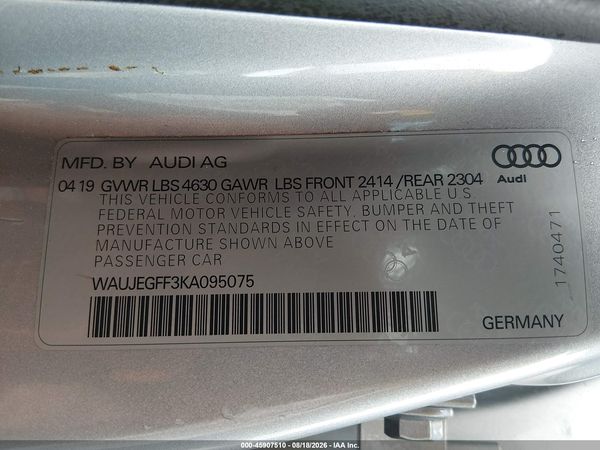 2019 AUDI A3 45 PREMIUM