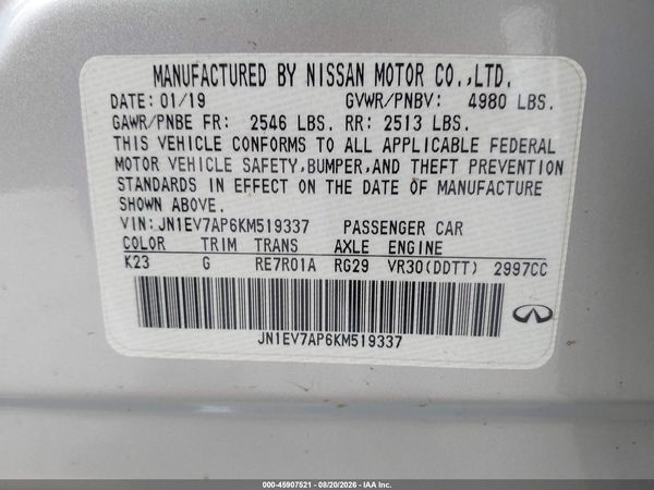 2019 INFINITI Q50 3.0T LUXE