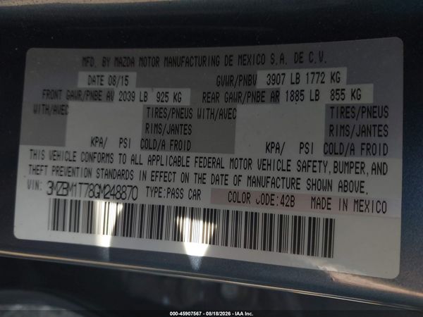 2016 MAZDA MAZDA3 I SPORT