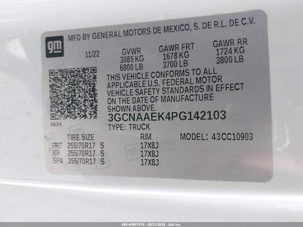 2023 CHEVROLET SILVERADO 1500 2WD  LONG BED WT — I9