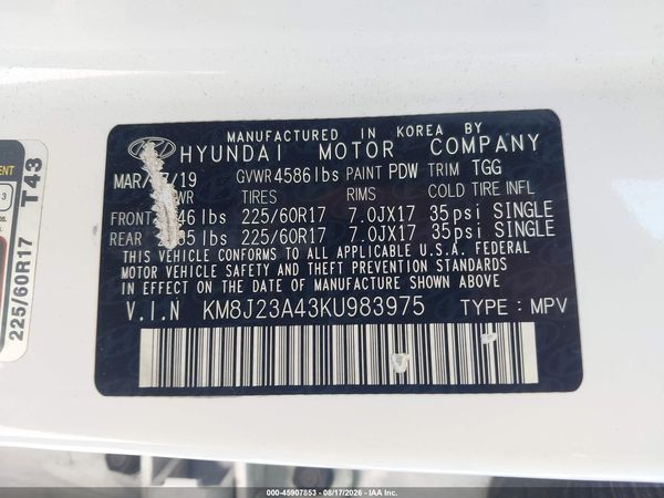 2019 HYUNDAI TUCSON SE