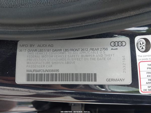 2018 AUDI A6 2.0T PREMIUM/2.0T SPORT