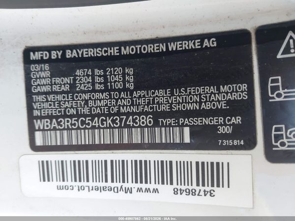 2016 BMW 435I XDRIVE — I9