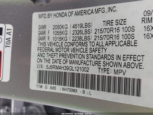 2016 HONDA CR-V LX