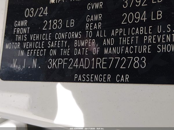 2024 KIA FORTE LXS