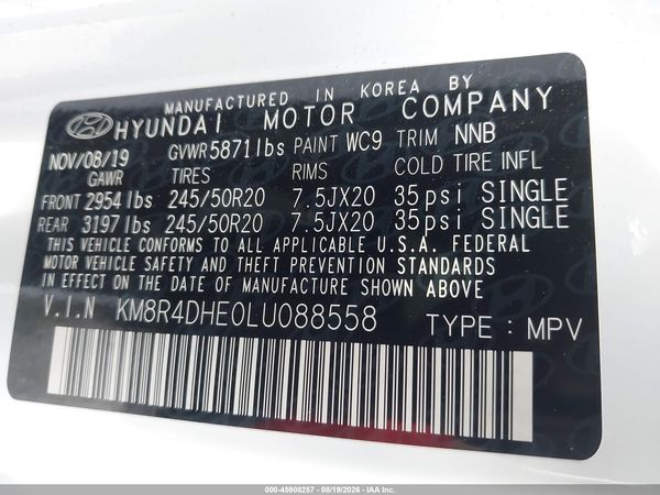 2020 HYUNDAI PALISADE SEL