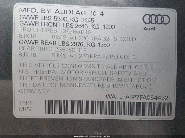 2015 AUDI Q5 2.0T PREMIUM