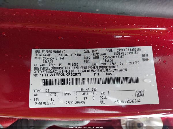 2020 FORD F-150 XLT