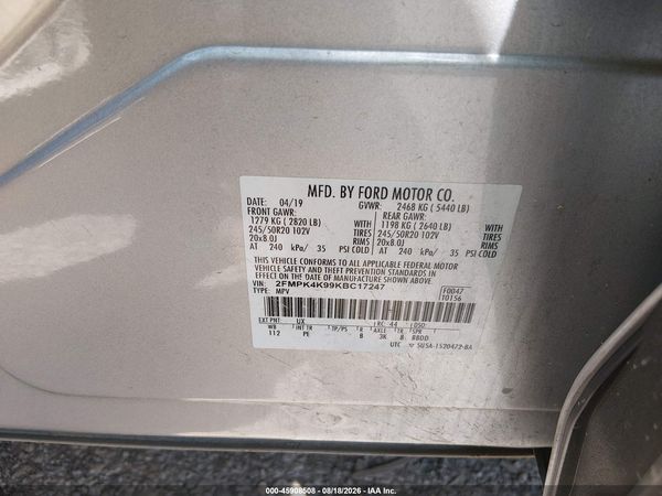 2019 FORD EDGE TITANIUM — I9