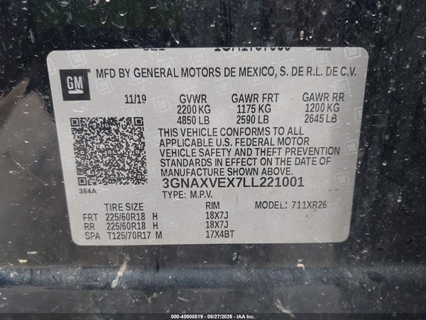 2020 CHEVROLET EQUINOX AWD LT 2.0L TURBO — I9